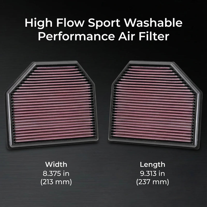 High-Flow Washable Engine Air Filter for BMW M2/M3/M4/M5/M6 2011-2021