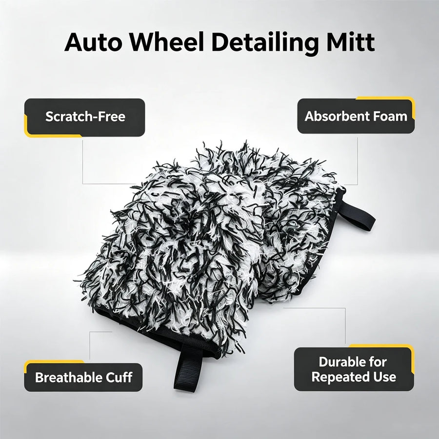 Microfiber Wheel Cleaning Mitts for Rims & Spokes