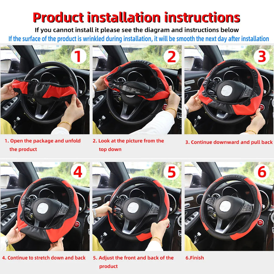 Universal Leather Car Steering Wheel Cover