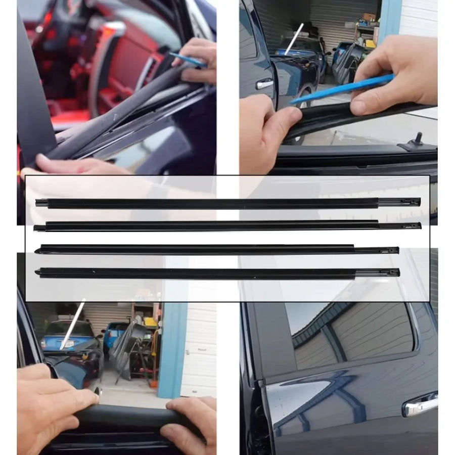 55372139AH 4-Piece Door Outer Belt Weatherstrip for Dodge Ram 1500 2500 3500 4500 5500 2009-2021