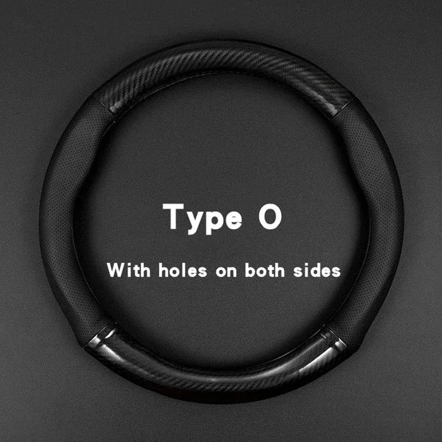 Hand-Stitch Steering Wheel Cover – 38 cm, O/D-Shaped Options
