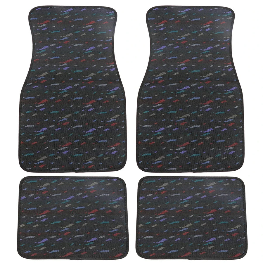 HKS Le Mans Confetti 4-Piece JDM Car Floor Mat Set