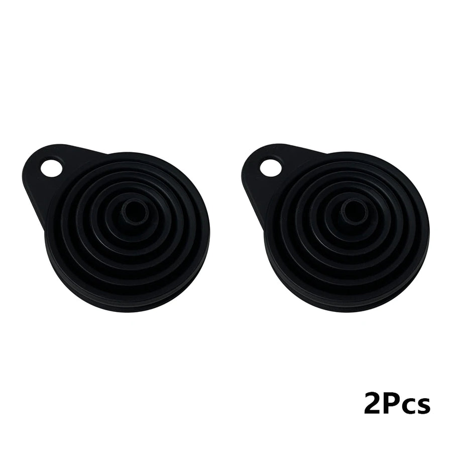 2-Piece Foldable Car Engine Funnel Silicone Liquid Funnel Washer Engine Oil Petrol Change Tools for