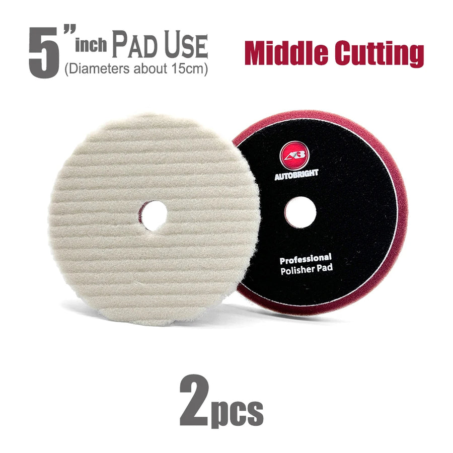 Wool Polishing Pads, 5- & 6-Inch Options, 2-Pack