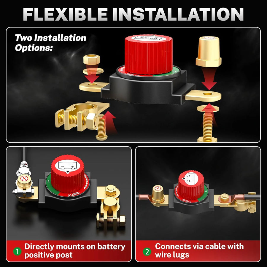 300A 12V-48V Top-Post Battery Disconnect Switch