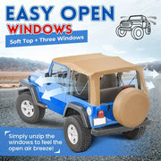 Replacement Soft Top with Tinted Windows for 1997–2006 Jeep Wrangler TJ
