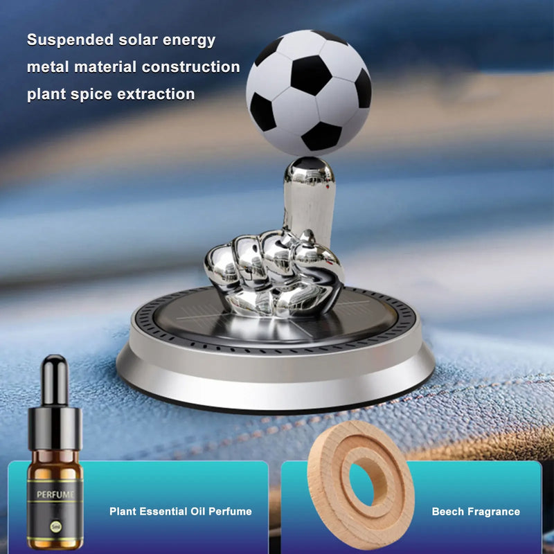 Solar-Powered Rotating Football Car Aroma Diffuser
