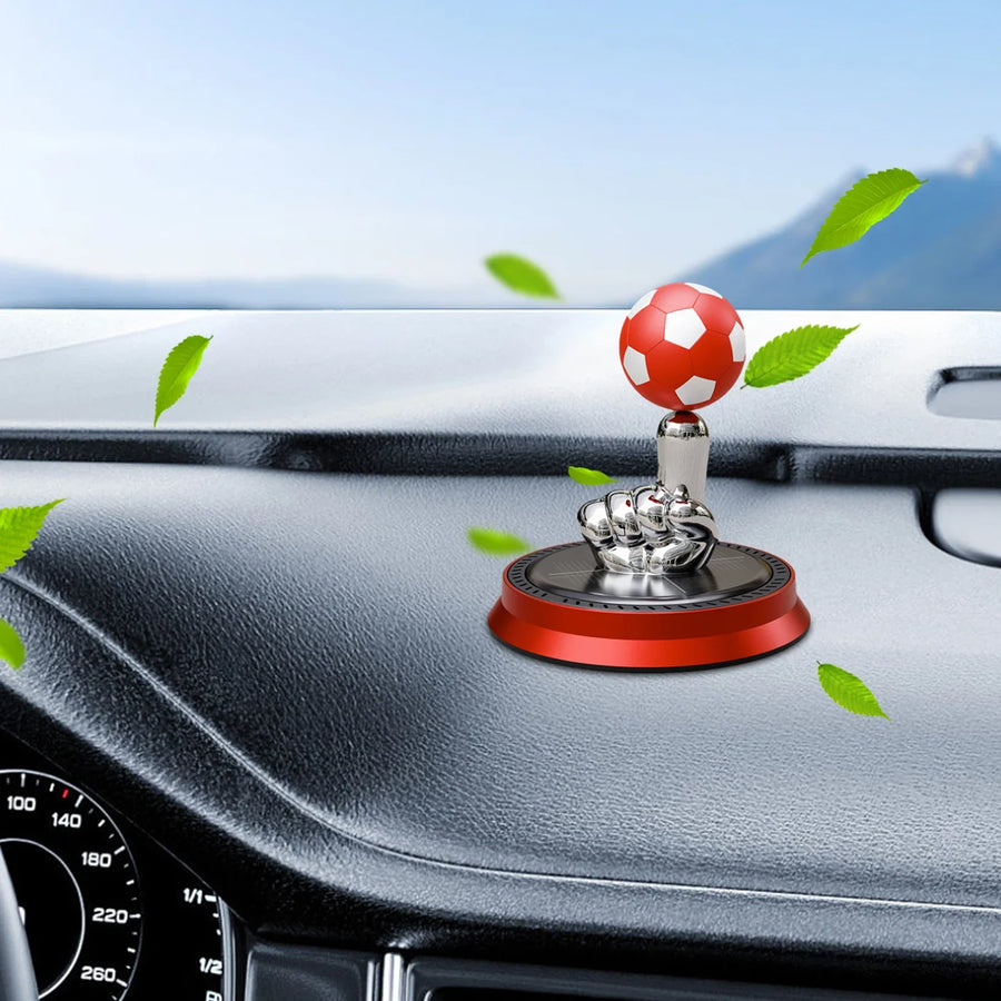 Solar-Powered Rotating Football Car Aroma Diffuser