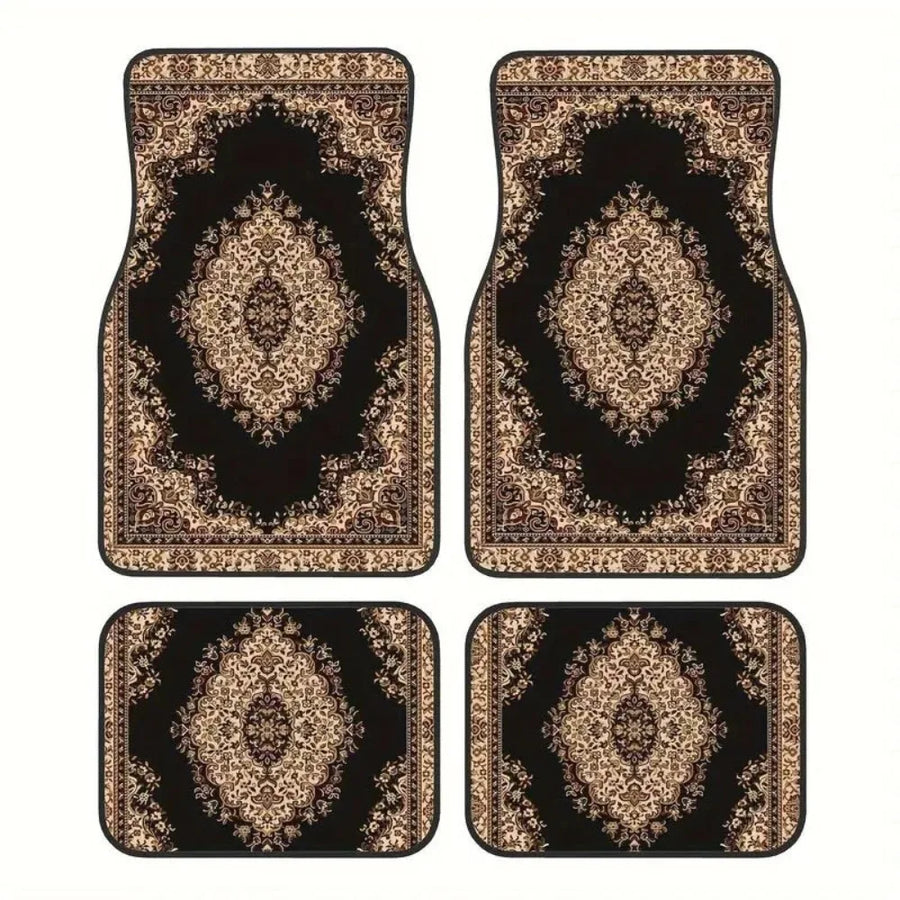 Bohemian-Style Universal Car Floor Mats – 4-Piece Set