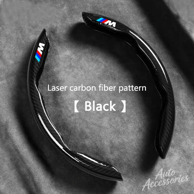 2-Piece M-Style Carbon-Fiber-Pattern Steering Wheel Cover
