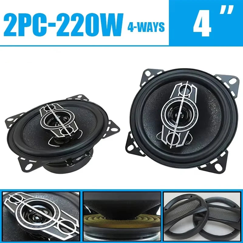 4-Inch 440W Coaxial Car Speakers