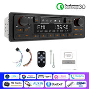 Retro 1-DIN Bluetooth Car Stereo with FM, AM, RDS, DAB and USB
