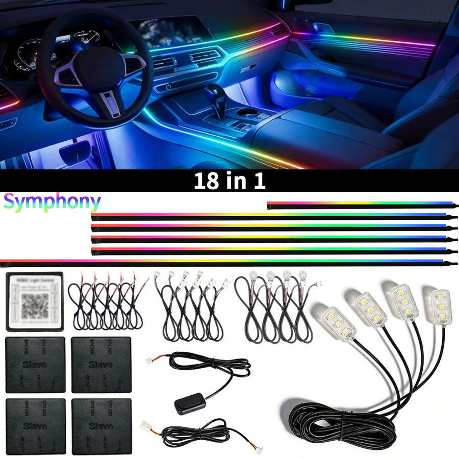 64-color RGB LED Car Interior Ambient Lighting Kit