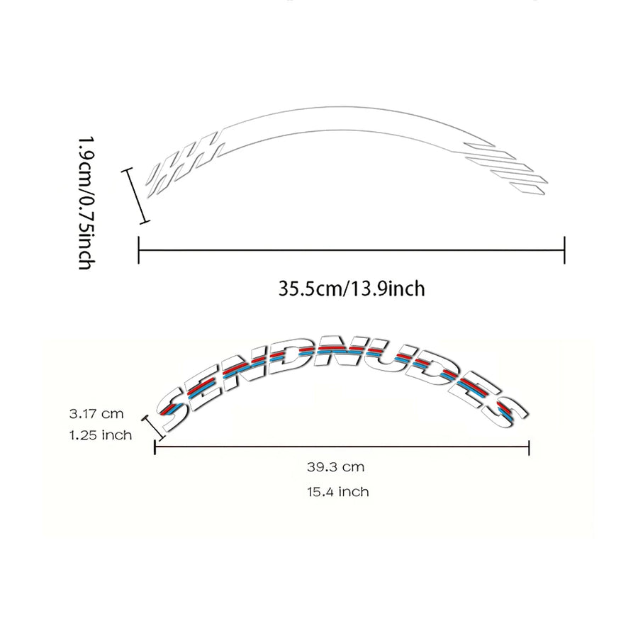 3D PVC Tire Letter Decal Set – White and Red Options