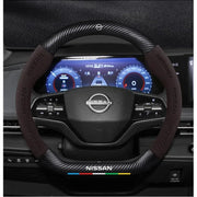 Carbon-Fiber-Style Steering Wheel Cover for Nissan – 37–38 cm
