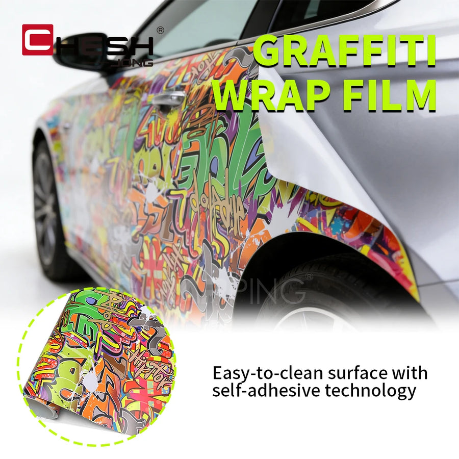Graffiti Graphic Automotive Vinyl Wrap – Multiple Designs