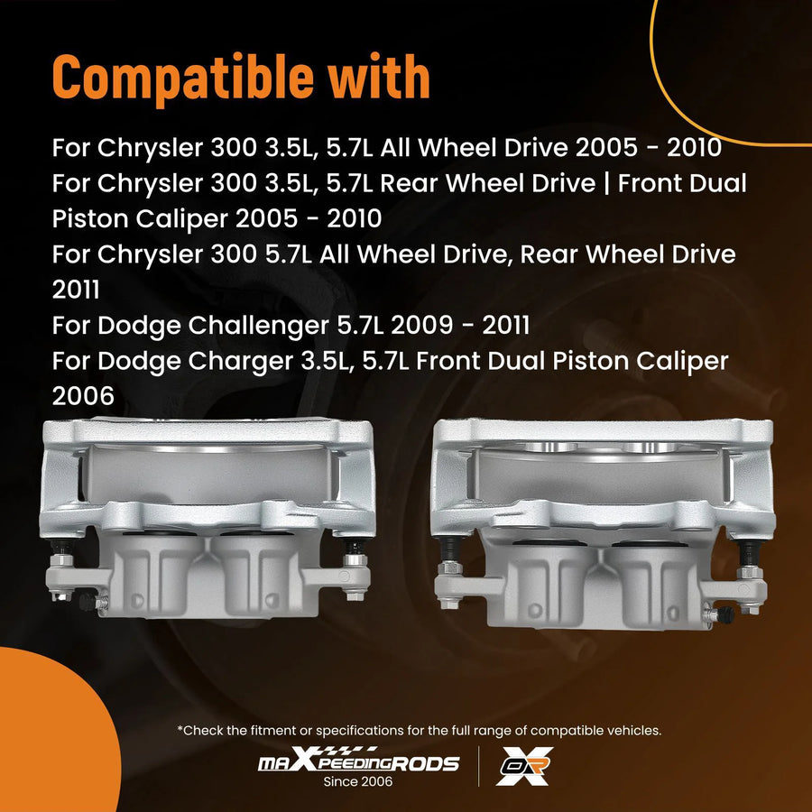 Front Brake Caliper Set for Charger 2005-2011, Challenger, Magnum, Chrysler 300
