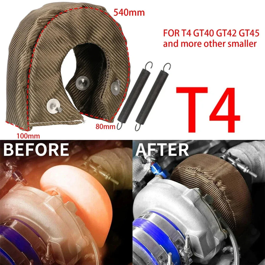 Fiberglass Turbocharger Heat Shield Blanket for T2–T6 Turbos