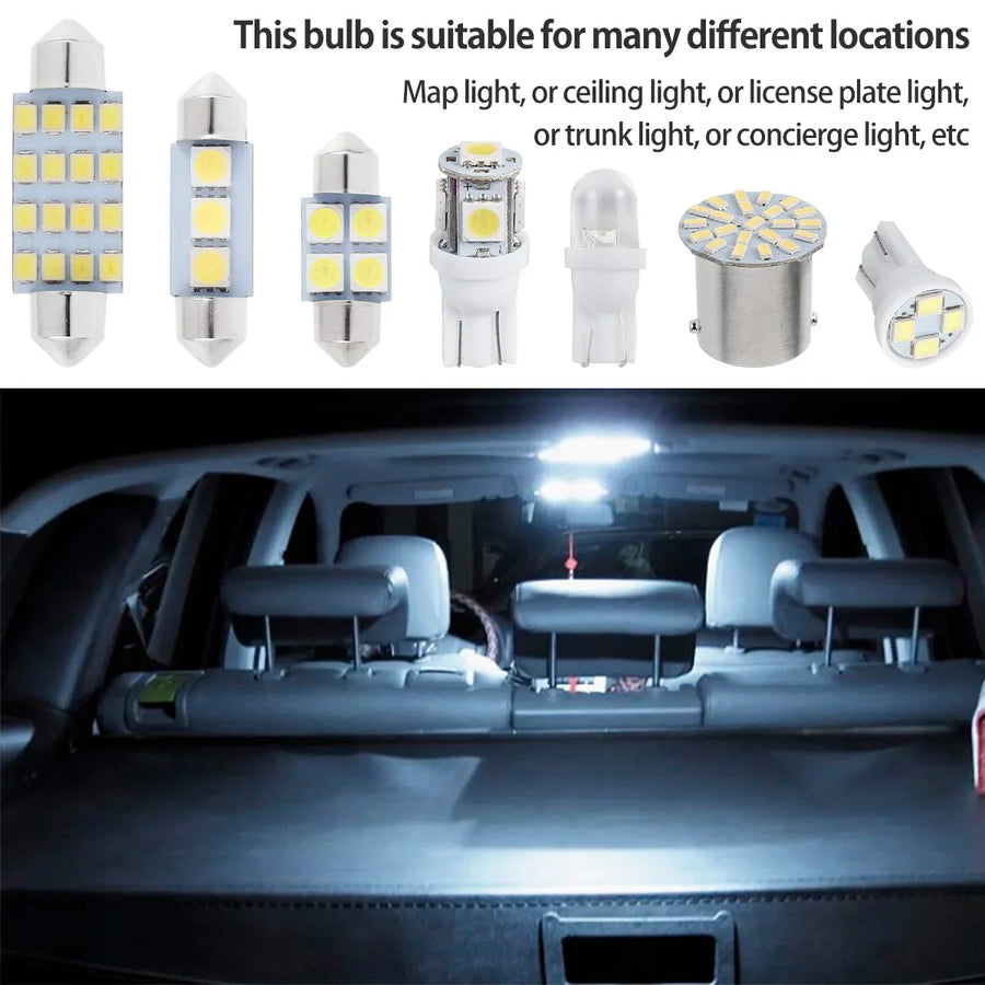 42-Piece T10 Interior and License Plate LED Bulb Kit – 6000K