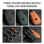 Suede Leather Car Key Case Cover for Mercedes-Benz