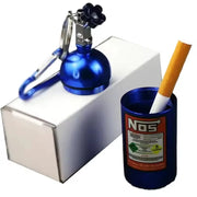 10cm Outdoor Nos Bottle Style Key Chain Car Ashtray Metal Car Ashtray Aluminium Keychain Bag
