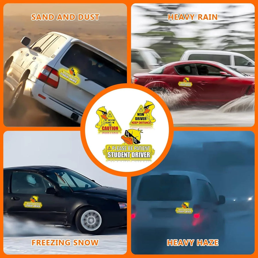 Reflective New Driver Duck Car Magnet – Multiple Designs