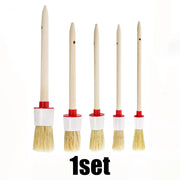 5-Piece Wooden Handle Boar Bristle Detailing Brush Set