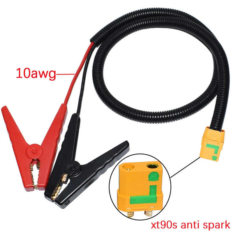 XT90 Anti-Spark to Battery Alligator Clip Cable - 10 AWG