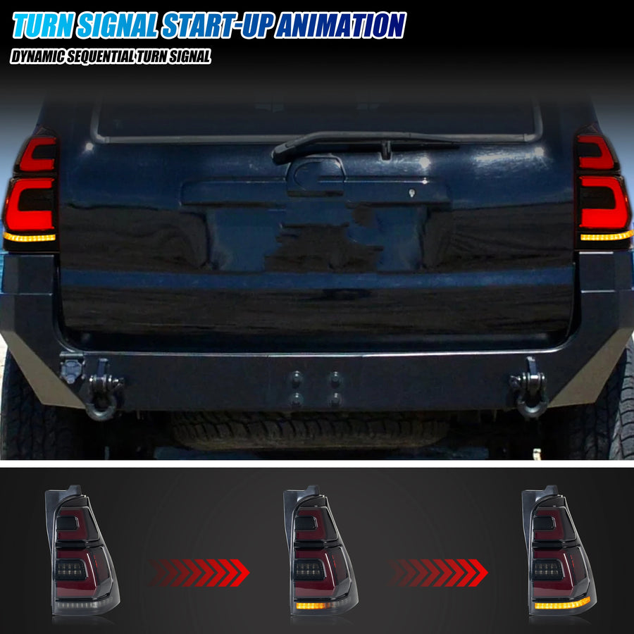 Toyota 4Runner 4th-Gen Sequential LED Tail Light Pair – 2003–2009 Black