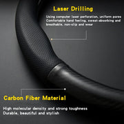 Hand-Stitch Steering Wheel Cover – 38 cm, O/D-Shaped Options