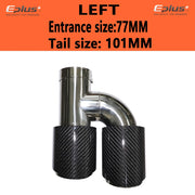 Universal H-Shaped Dual-Outlet Carbon-Fiber & Stainless Steel Exhaust Tip