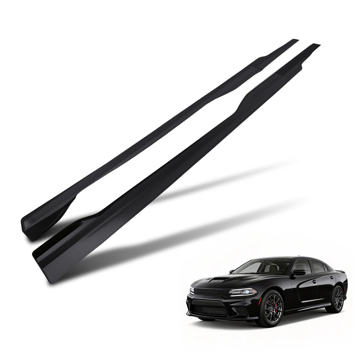 Black Side Skirt Extensions for 2015–2023 Dodge Charger