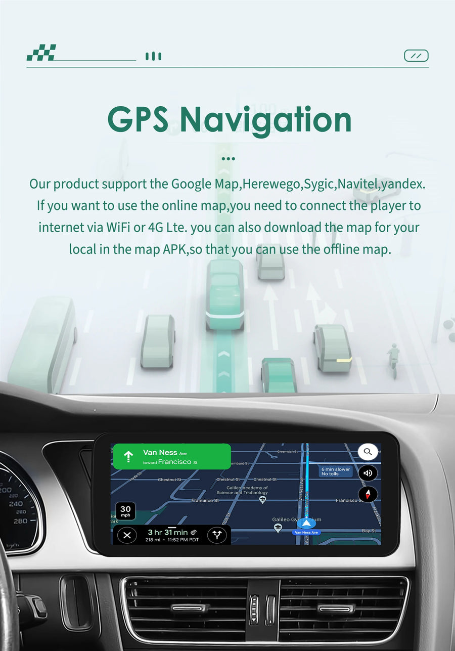 10.25-Inch CarPlay and Android Auto Display for Audi A4, A5, S4 and S5 2009–2016