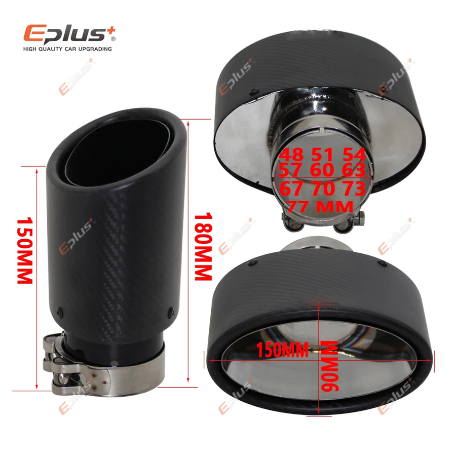 Universal Angled Oval Carbon-Fiber & Stainless Steel Exhaust Tip