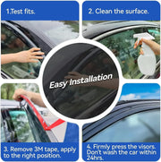 For 2008-2012 Honda Accord 4 Door Sedan Models Black Wavy Mugen Style Tinted Window Visor Rain Guard Vent