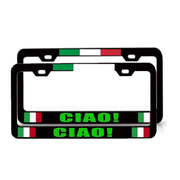 2-Piece Italian Flag Aluminum License Plate Frame Set