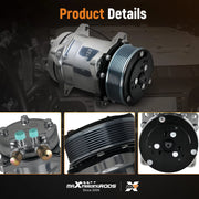 R134a 12V A/C Compressor Kit for Sanden 5H14/508, 8-Groove