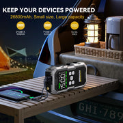 Portable Car Jump Starter with Power Bank and LED Light - Multiple Output Options
