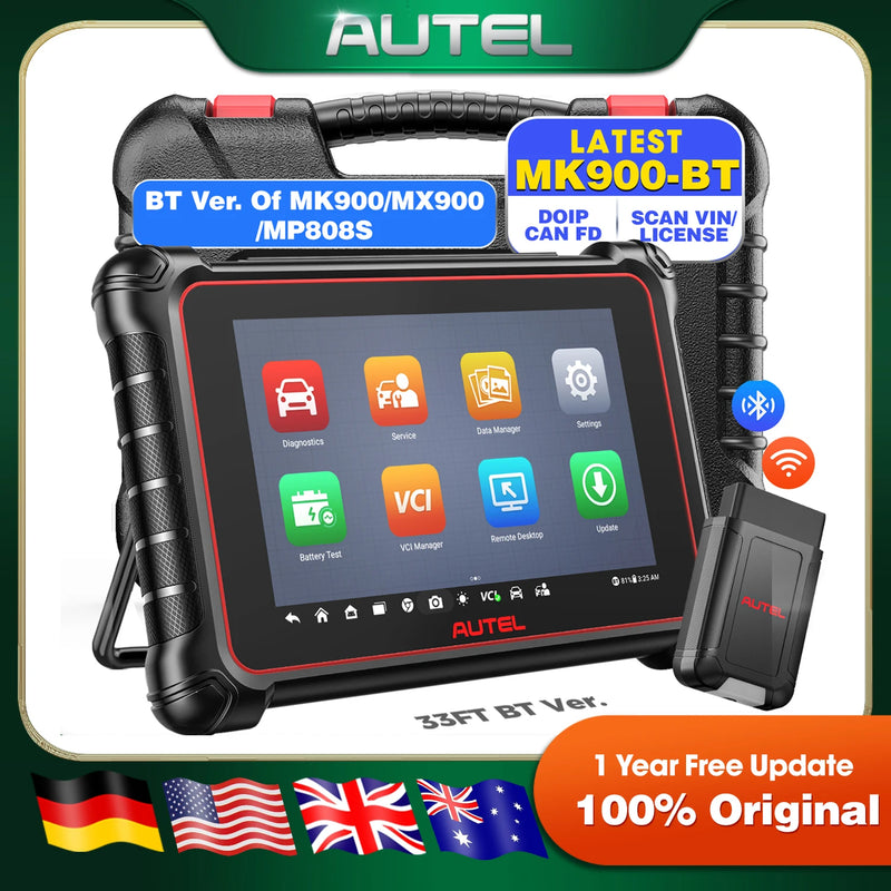 Autel MaxiCOM MK900BT Bluetooth Bidirectional OBD2 Scanner with 40+ Services