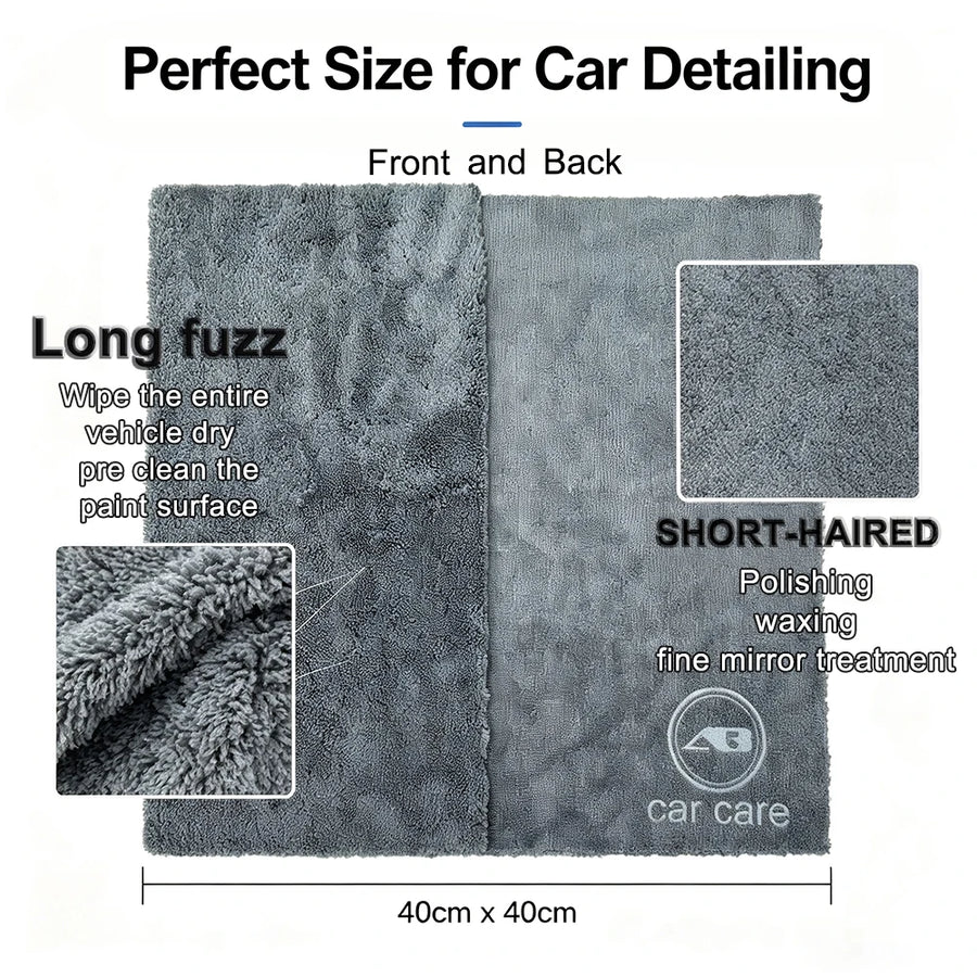 40 x 40 cm Microfiber Car Cleaning Towels, 5-Pack
