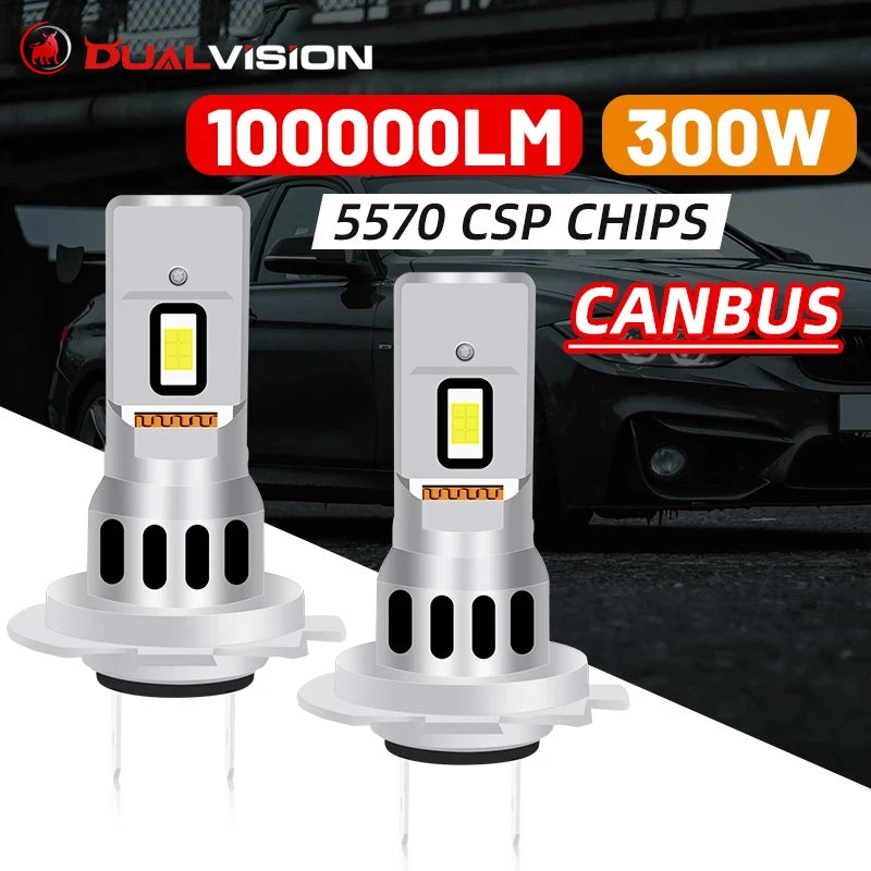 2-Piece H7 LED Headlight Bulb – 6000K, CANBUS