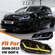 LED Headlight Assembly Set for 2009–2012 Volkswagen Golf