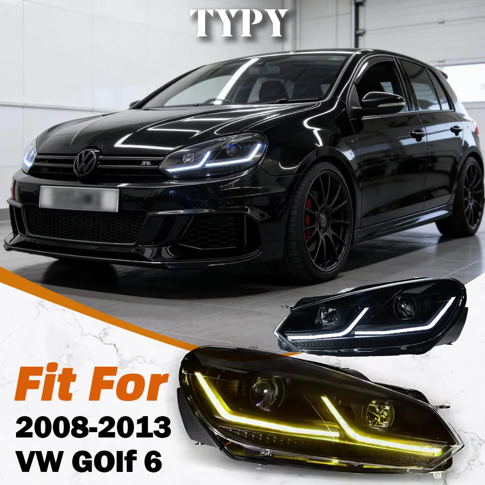 LED Headlight Assembly Set for 2009–2012 Volkswagen Golf