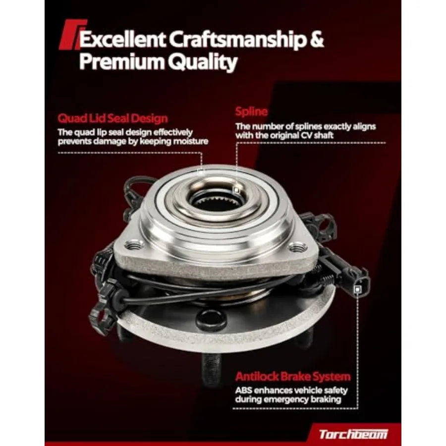 Pair Front Wheel Hub Bearing Assembly for Ram 1500 2019-2022 1500 Classic