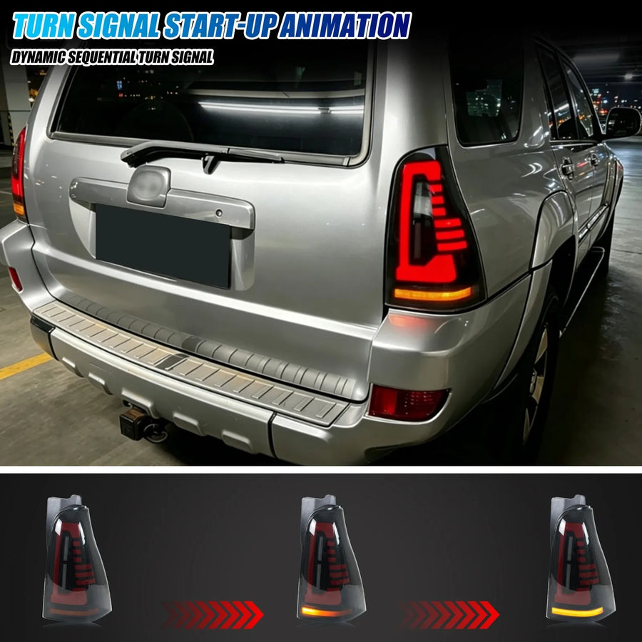 Toyota 4Runner 4th-Gen Gray-Lens Sequential LED Tail Light Pair – 2003–2009