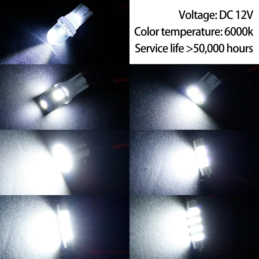 42-Piece T10 Interior and License Plate LED Bulb Kit – 6000K
