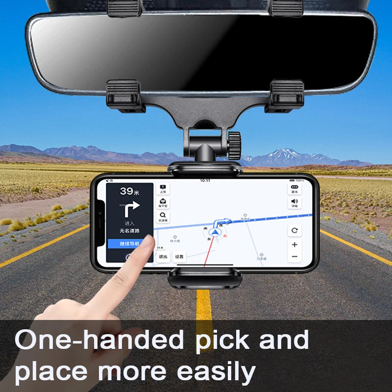 SEAMETAL Adjustable Rearview Mirror Phone Holder
