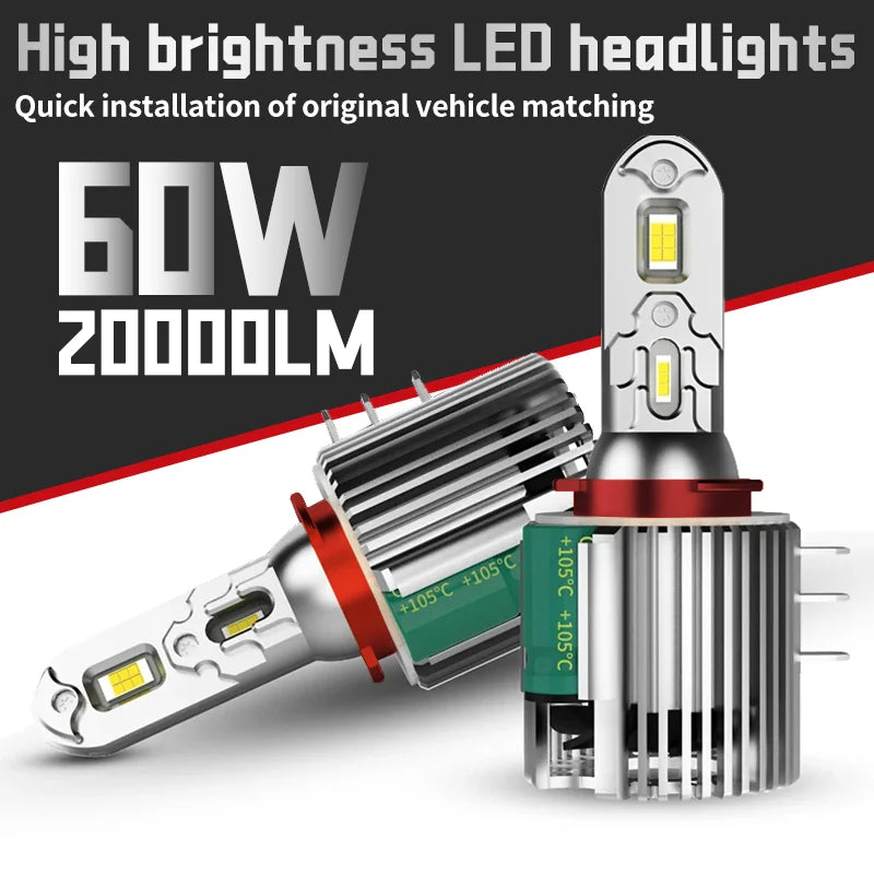 2-Piece H15 LED Headlight Bulb – 6500K, CANBUS