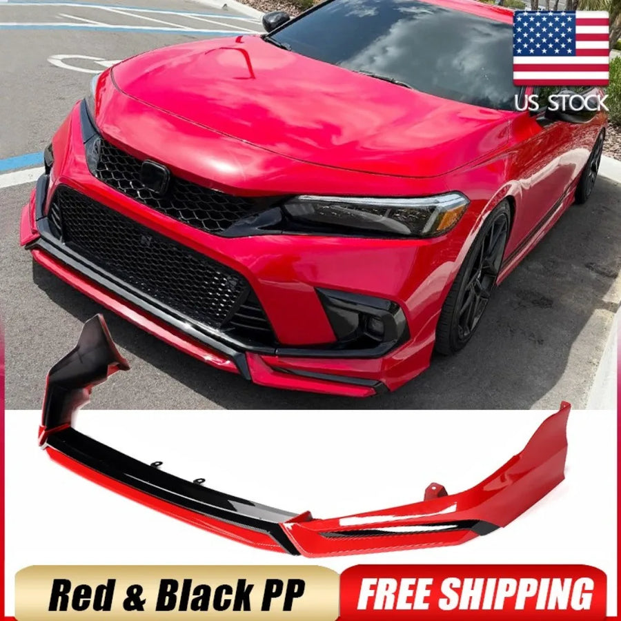 Rallye Red Front Bumper Lip for 2022–2024 Honda Civic