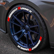 Midnight Runner Car Tire Decorative Sticker Pvc Waterproof Sectional Decal No Glue One Set for Four Tires